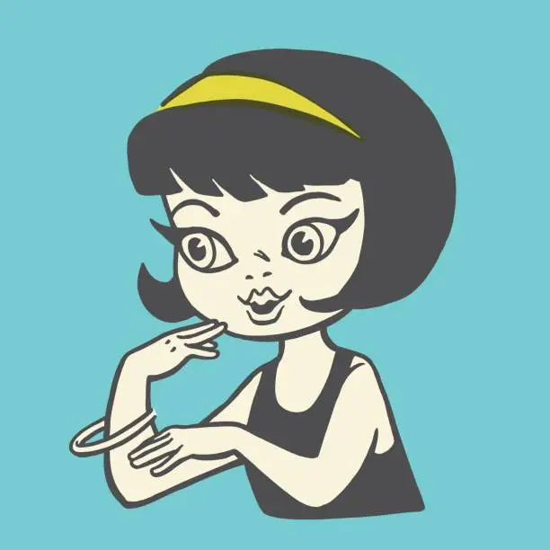 Vector illustration of Girl Gesturing