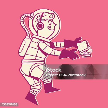 istock Astronaut Holding a Sandwich 1328197658