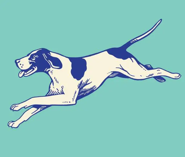 Vector illustration of Running Dog