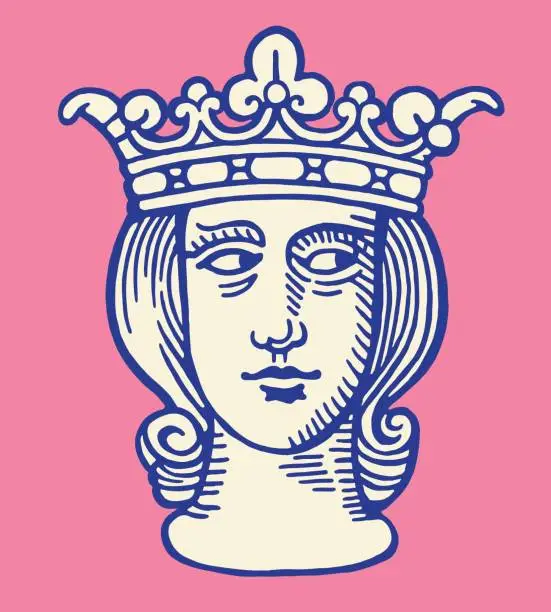 Vector illustration of Queen Looking Sideways