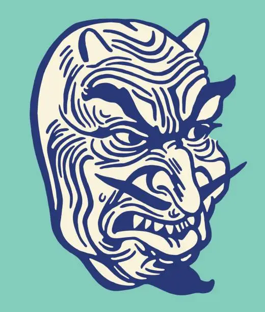 Vector illustration of Devil Face