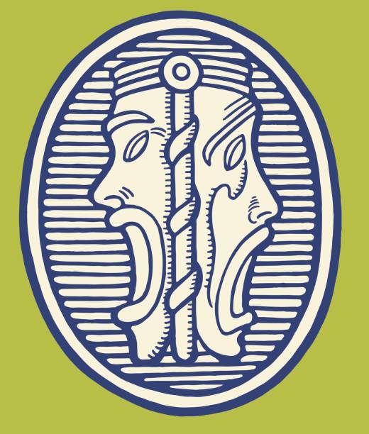 символ thespian - oval shape illustrations stock illustrations