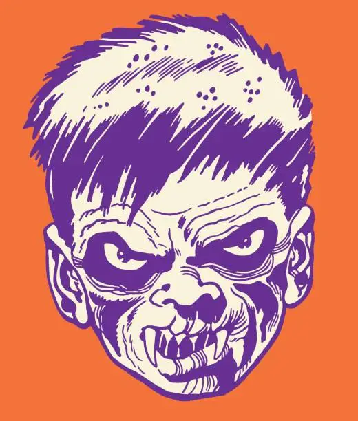 Vector illustration of Monster Face