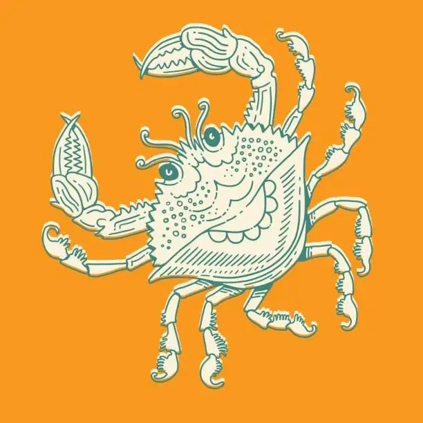 Vector illustration of Crab