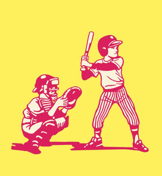 野球選手 - hitting playing baseball athlete点のイラスト素材／クリップアート素材／マンガ素材／アイコン素材