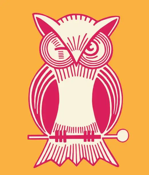 Vector illustration of Winking Owl
