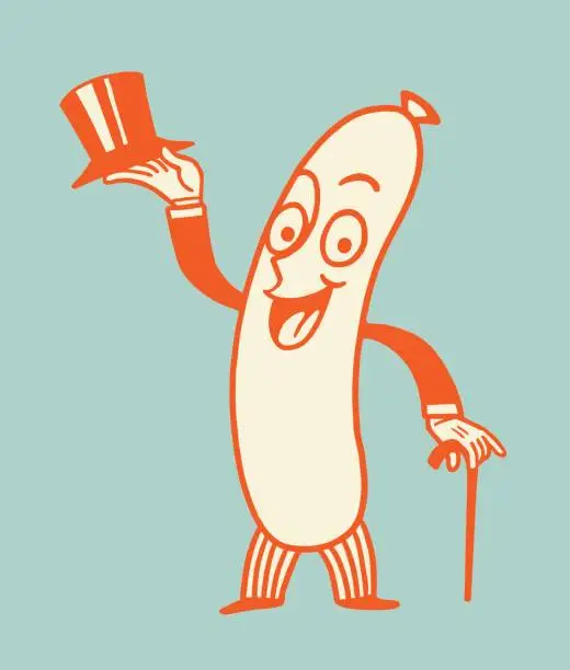 Vector illustration of Hot Dog Character