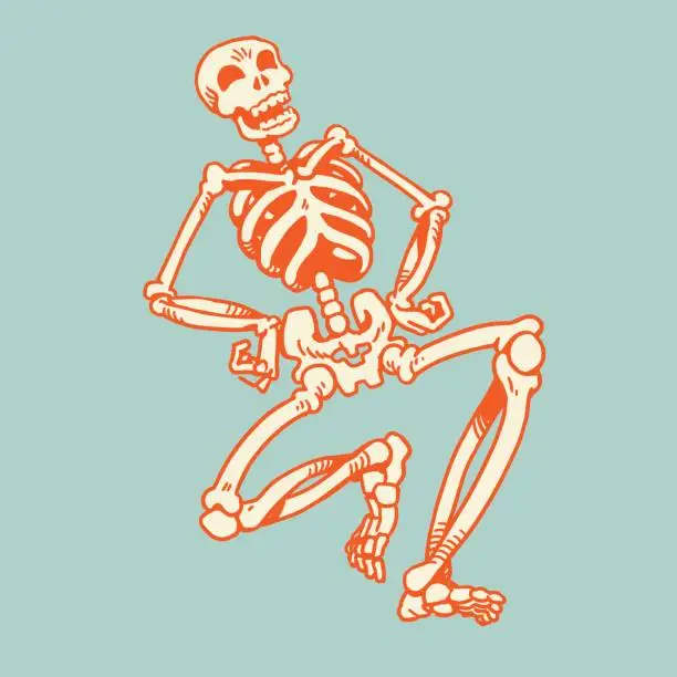 Vector illustration of Laughing Skeleton