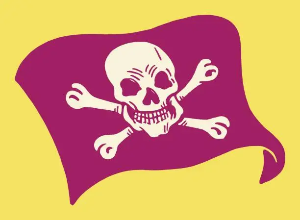 Vector illustration of Skull and Crossbones Flag