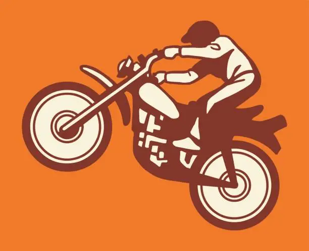 Vector illustration of Motorcycle and Driver