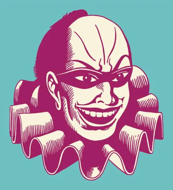 Vector illustration of Creepy Clown