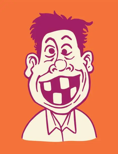 Vector illustration of Man with Missing Teeth