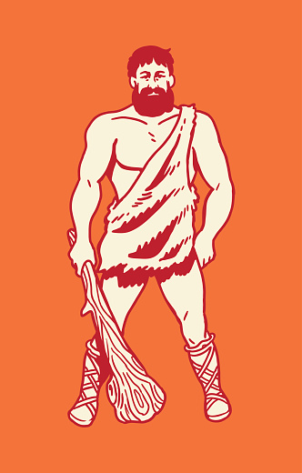 Neanderthal Man with Club