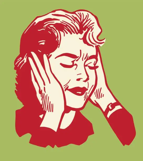 Vector illustration of Frustrated Woman