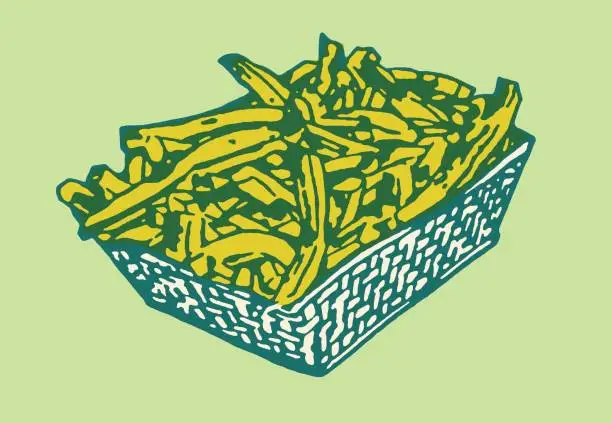 Vector illustration of Basket of French Fries