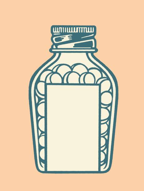 illustrazioni stock, clip art, cartoni animati e icone di tendenza di bottiglia di medicina - pill pop art capsule medicine