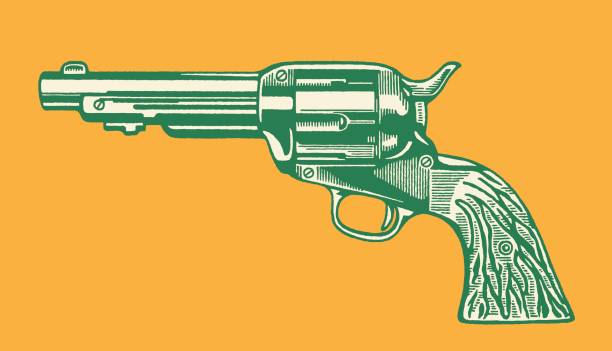 리볼버 - gun culture stock illustrations