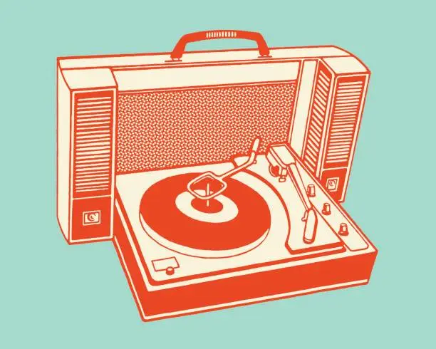 Vector illustration of Portable Record Player