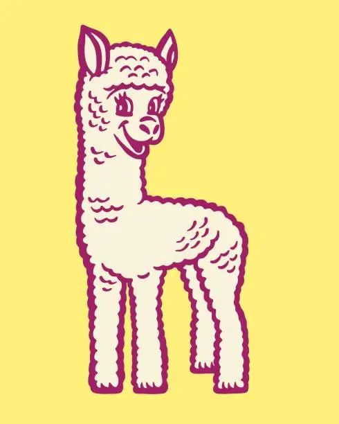 Vector illustration of Smiling Alpaca