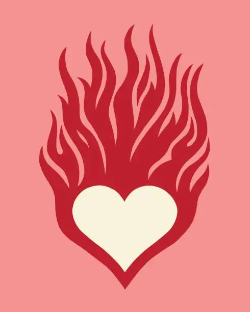 Vector illustration of Flaming Heart