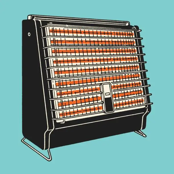 Vector illustration of Portable electric heater