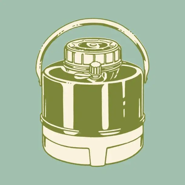 Vector illustration of Camping stove with convenient handle