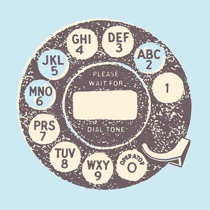 Illustration of old fashioned telephone dial