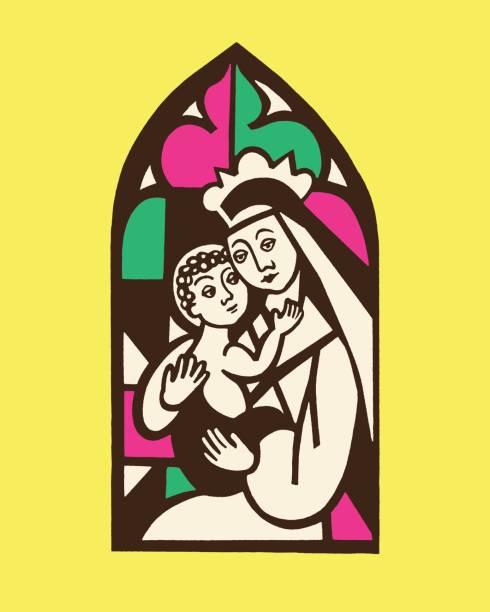 ilustrações, clipart, desenhos animados e ícones de vista dos vitrais - gloria maria