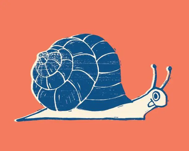 Vector illustration of Illustration of cartoon snail