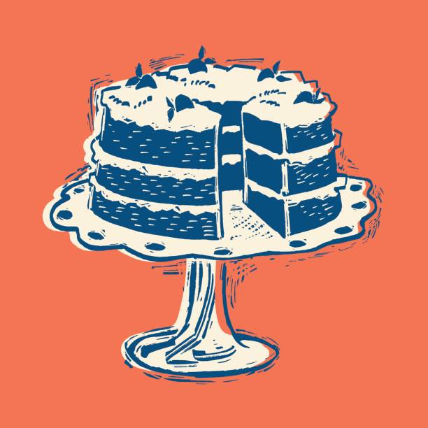 illustration of cake - pasta illüstrasyonlar stock illustrations
