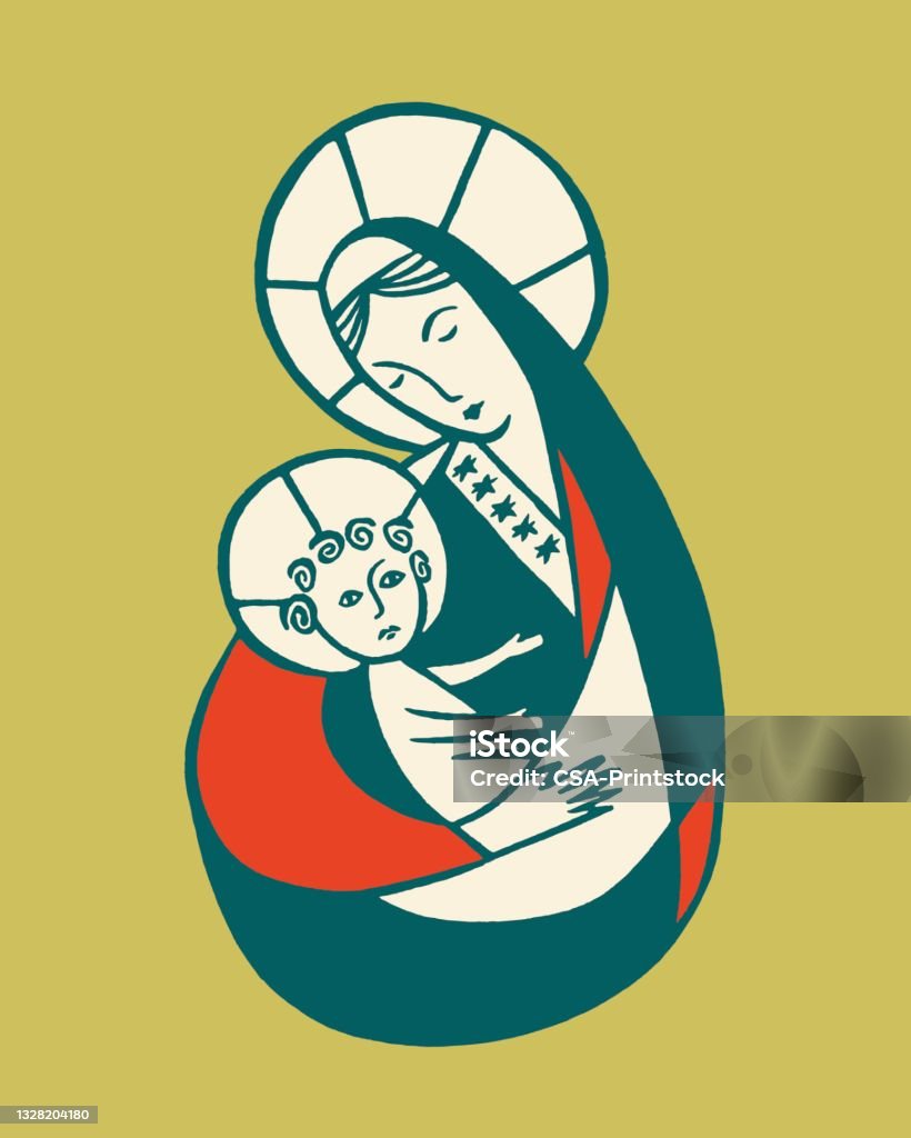 Đức Mẹ Maria Ôm Bé Jesus Hình minh họa Sẵn có - Tải xuống Hình ảnh ...