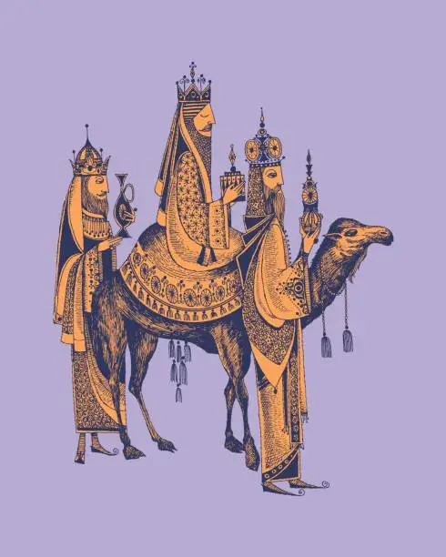 Vector illustration of Illustration of The Three Wise Men
