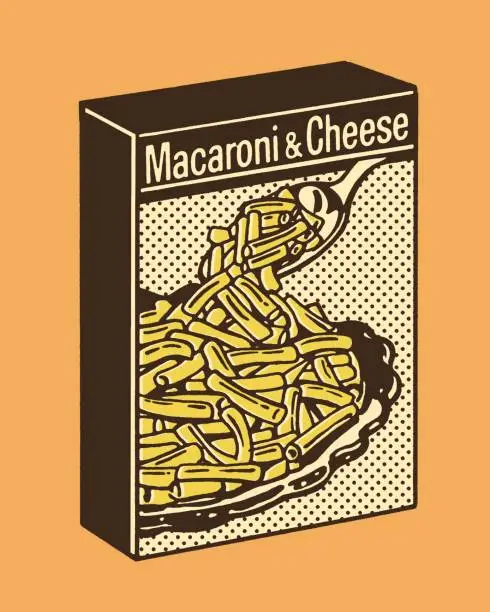 Vector illustration of Illustration of box with macaroni and cheese