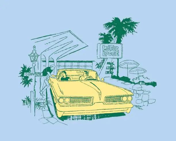 Vector illustration of Illustration of people sitting in car