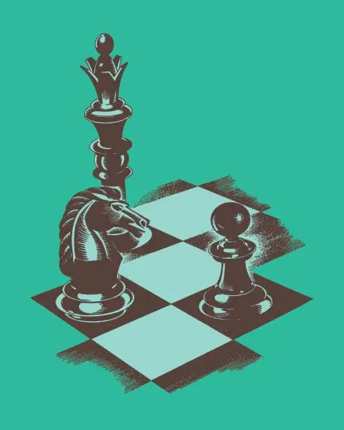 Vector illustration of Illustration of chess pawns