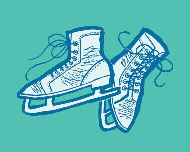 Vector illustration of Illustration of ice skates