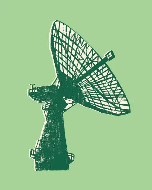 Vector illustration of Illustration of radio telescope