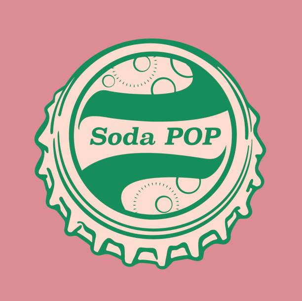 illustrazioni stock, clip art, cartoni animati e icone di tendenza di vista del tappo della bottiglia di soda - kitsch