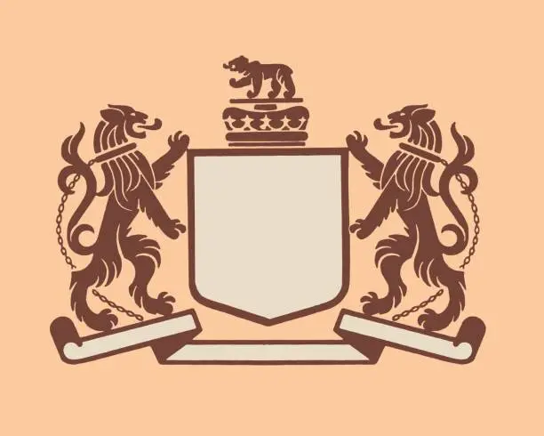 Vector illustration of Illustration of lion crest