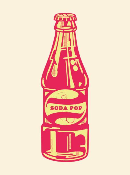 Illustration with bottle of soda vector art illustration