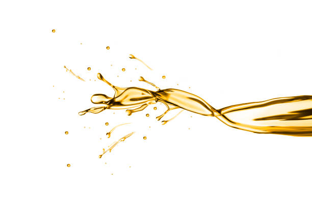 istock Olive or engine oil splash isolated on white background 1328206192