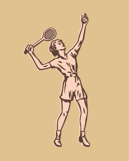 Vector illustration of Tennis Player