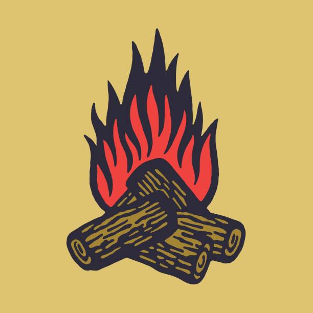 Bonfire vector art illustration