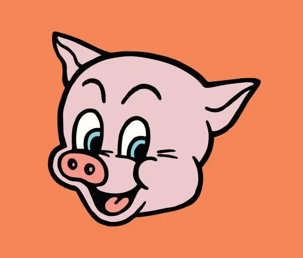 Vector illustration of Smiling Pig