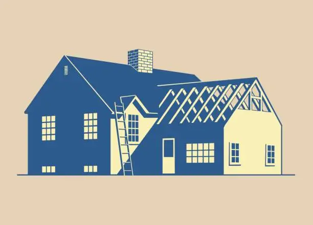 Vector illustration of House Construction