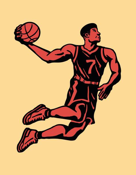 баскетболист - athlete muscular build basketball vertical stock illustrations