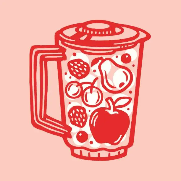 Vector illustration of Fruit in a Blender