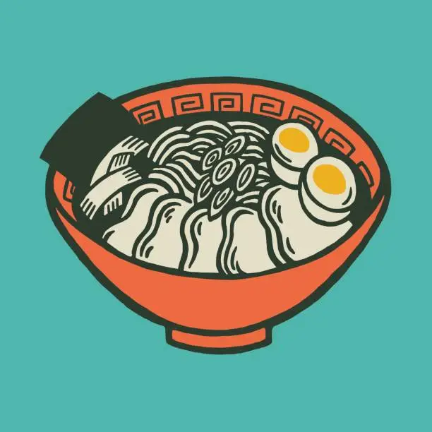 Vector illustration of Bowl of Food