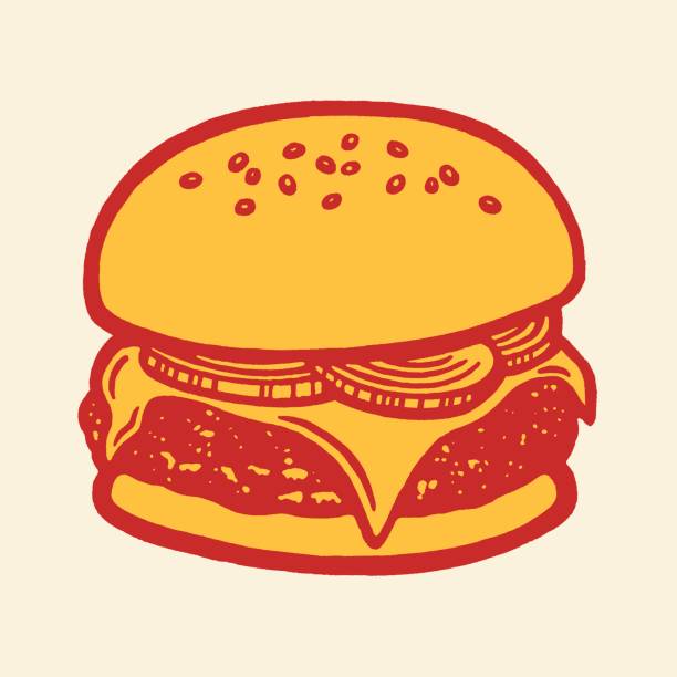cheeseburger - burger hamburger cheeseburger fast food stock illustrations