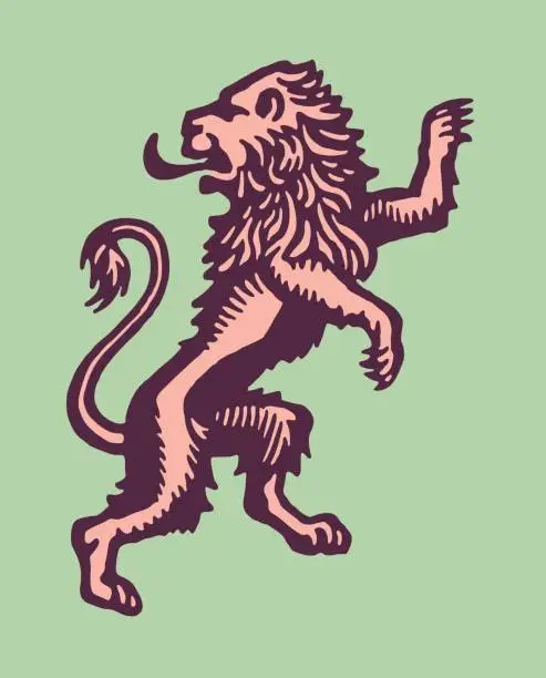 Vector illustration of Rampant Lion